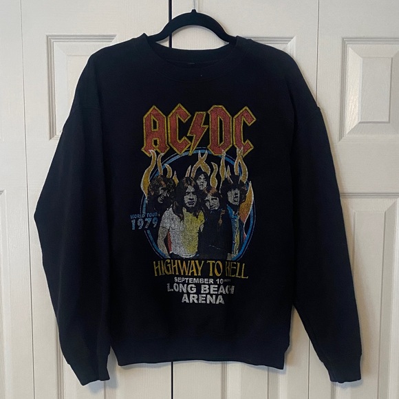 AC/DC Tops - AC/DC Black and Gold Graphic Crewneck Sweater